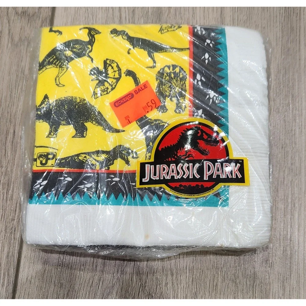 Vintage 90s Jurassic Park Party Supplies Bundle Sealed Plates Napkins Invitation